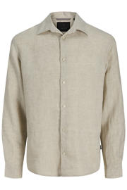 thumbnail: JACK & JONES PREMIUM relaxed casual overhemd met linnen beige