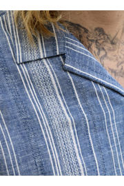 thumbnail: JACK & JONES PREMIUM regular gestreept casual overhemd met linnen blauw