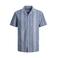 JACK & JONES PREMIUM regular gestreept casual overhemd met linnen blauw