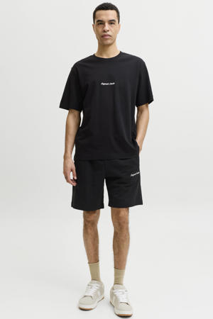 relaxed T-shirt en sweatshort zwart - (set van 2)