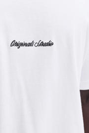 thumbnail: JACK & JONES ORIGINALS relaxed T-shirt en sweatshort wit - (set van 2)