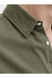 thumbnail: JACK & JONES ESSENTIALS regular casual overhemd met linnen groen