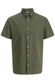 thumbnail: JACK & JONES ESSENTIALS regular casual overhemd met linnen groen