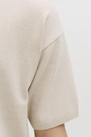 thumbnail: JJ REBEL relaxed polo fijn gebreid beige