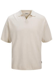 thumbnail: JJ REBEL relaxed polo fijn gebreid beige