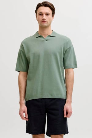 regular polo fijn gebreid groen