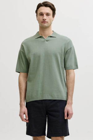 regular polo fijn gebreid groen