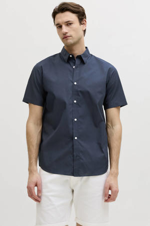 regular casual overhemd donkerblauw