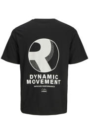 thumbnail: JJ REBEL relaxed T-shirt met backprint zwart
