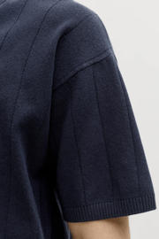 thumbnail: JJ REBEL relaxed polo gebreid donkerblauw