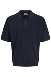 thumbnail: JJ REBEL relaxed polo gebreid donkerblauw