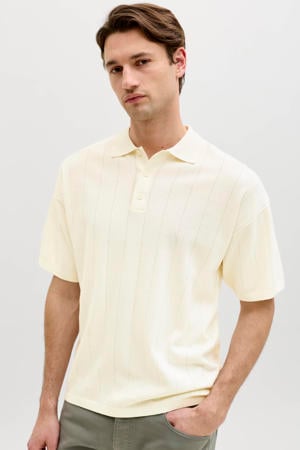 relaxed polo gebreid ecru