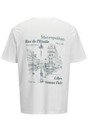 thumbnail: JJ REBEL relaxed T-shirt met backprint wit