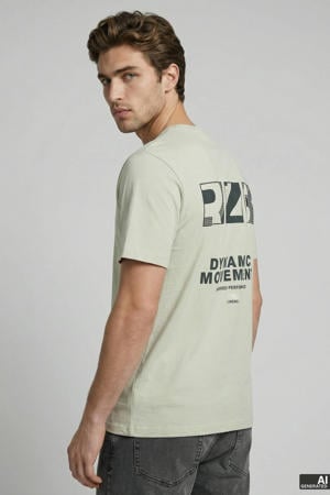 relaxed T-shirt met backprint lichtgroen
