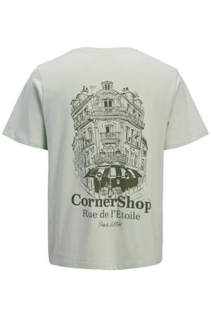 relaxed T-shirt met backprint lichtgroen