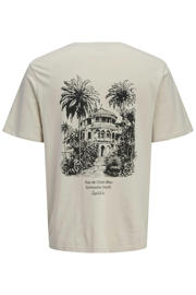 thumbnail: JJ REBEL relaxed T-shirt met backprint beige