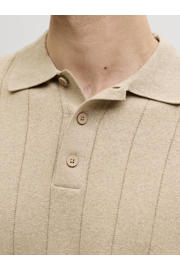 thumbnail: JJ REBEL relaxed polo gebreid beige