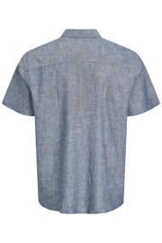 thumbnail: JACK & JONES PLUS SIZE regular casual overhemd met linnen blauw