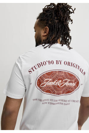 regular T-shirt met backprint wit