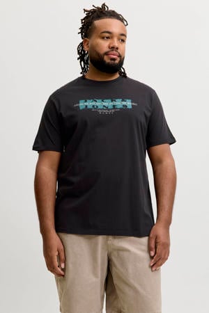 regular T-shirt zwart