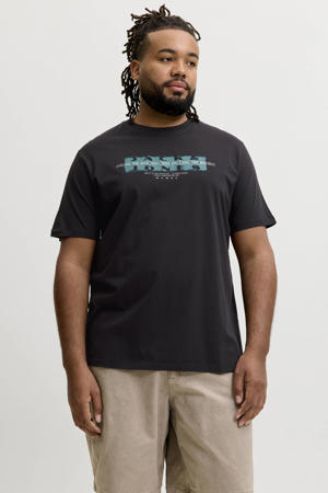 regular T-shirt zwart