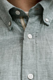 thumbnail: JACK & JONES PLUS SIZE regular casual overhemd met linnen groen