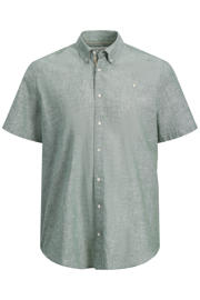 thumbnail: JACK & JONES PLUS SIZE regular casual overhemd met linnen groen