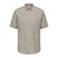 ONLY & SONS slim casual overhemd met linnen lichtbruin
