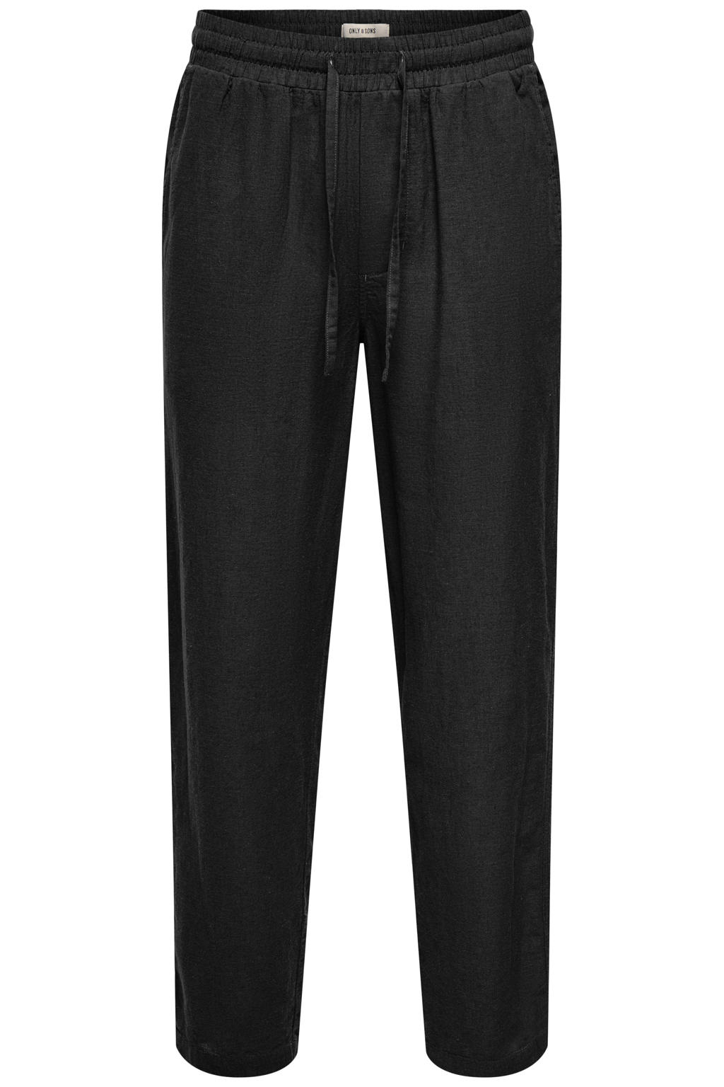 ONLY & SONS ONSCAIDEN regular casual broek met linnen zwart