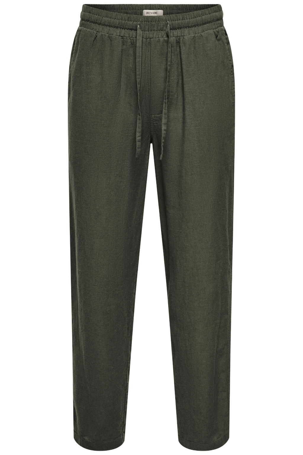 ONLY & SONS ONSCAIDEN regular casual broek met linnen donkergroen