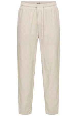 ONSCAIDEN regular casual broek met linnen beige