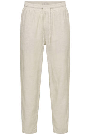 ONSCAIDEN regular casual broek met linnen beige