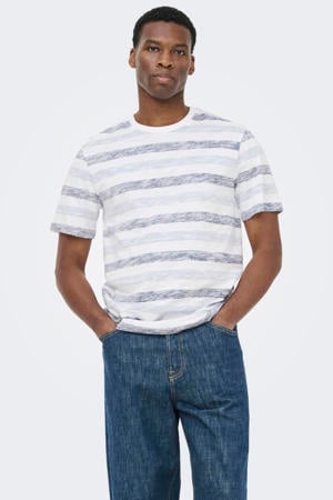 relaxed gestreept T-shirt blauw