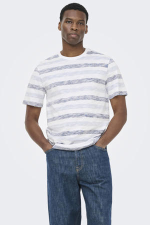 relaxed gestreept T-shirt blauw