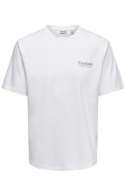 thumbnail: ONLY & SONS relaxed T-shirt met backprint wit