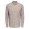 ONLY & SONS slim casual overhemd met linnen bruin