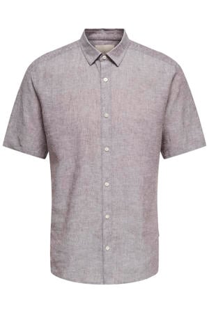 slim casual overhemd met linnen