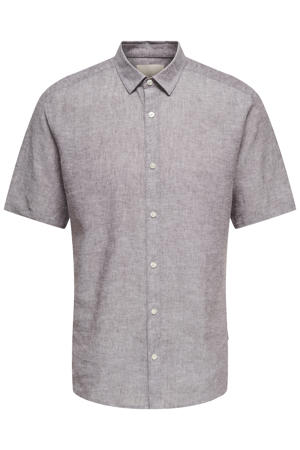 slim casual overhemd met linnen