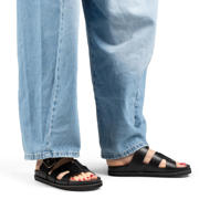 thumbnail: POSH by Poelman imitatieleren slippers - zwart
