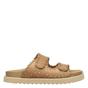 Nena leren slippers beige