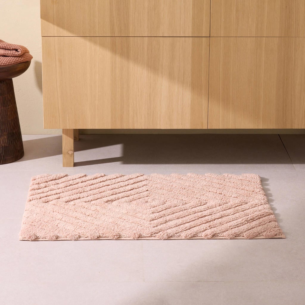 NOUS Living badmat rechthoek oudroze (80x50 cm)