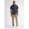Petrol Industries katoenen slim fit overhemd - donkerblauw