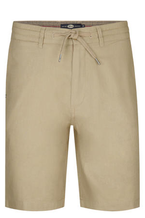 linnen regular fit chino short - lichtbruin