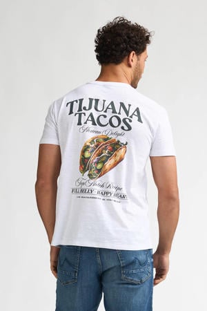 regular fit T-shirt met backprint - wit