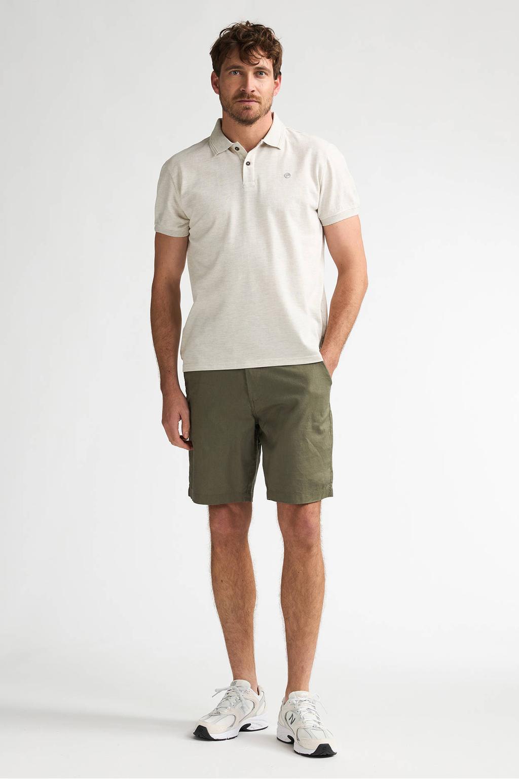 Petrol Industries linnen regular fit chino short - legergroen
