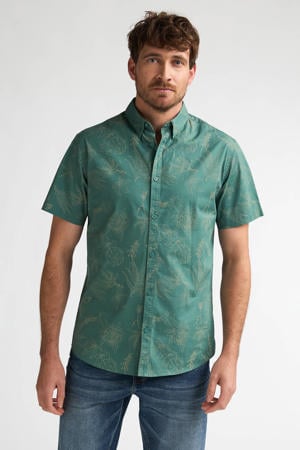 katoenen slim fit overhemd - groen