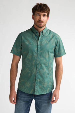 katoenen slim fit overhemd - groen