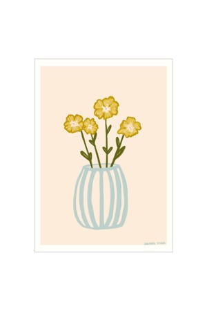 Poster - Engberg Studio - Yellow Flowers in a Blue Vase (70 x 100 cm cm)