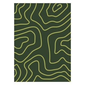 Poster - Yuli Saputra - Minimalist Green Lines (50 x 70 cm cm)
