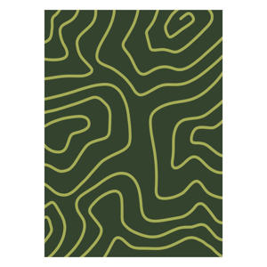 Poster - Yuli Saputra - Minimalist Green Lines (50 x 70 cm cm)